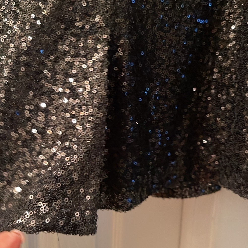 Sequin Open Front Shawl-Collar - image 8